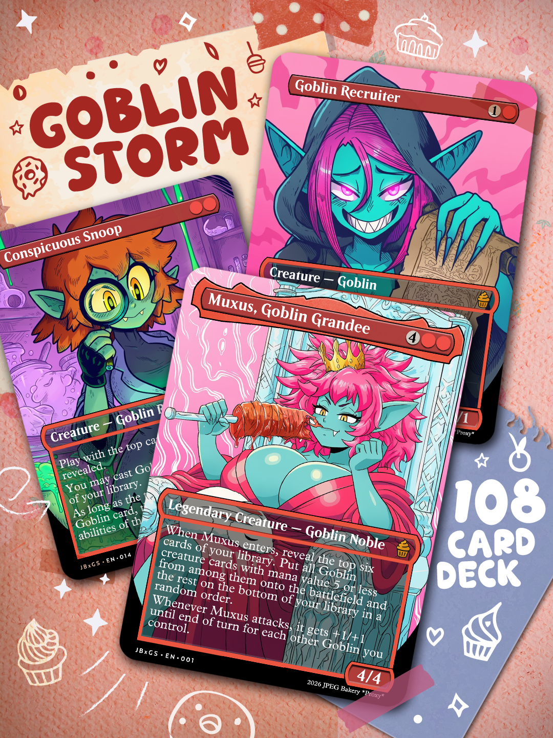 Goblin Storm Commander Deck! 108 Double-Sided Cards