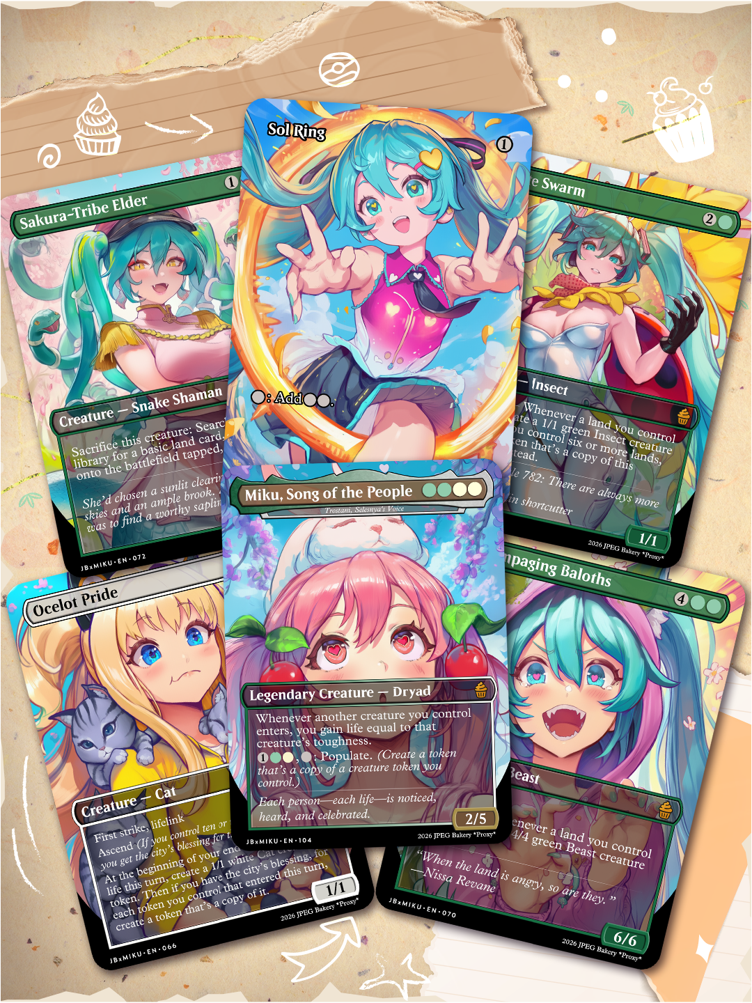 Hatsune Miku x Trostani Commander Deck (Preorder) 126 Double-Sided Cards