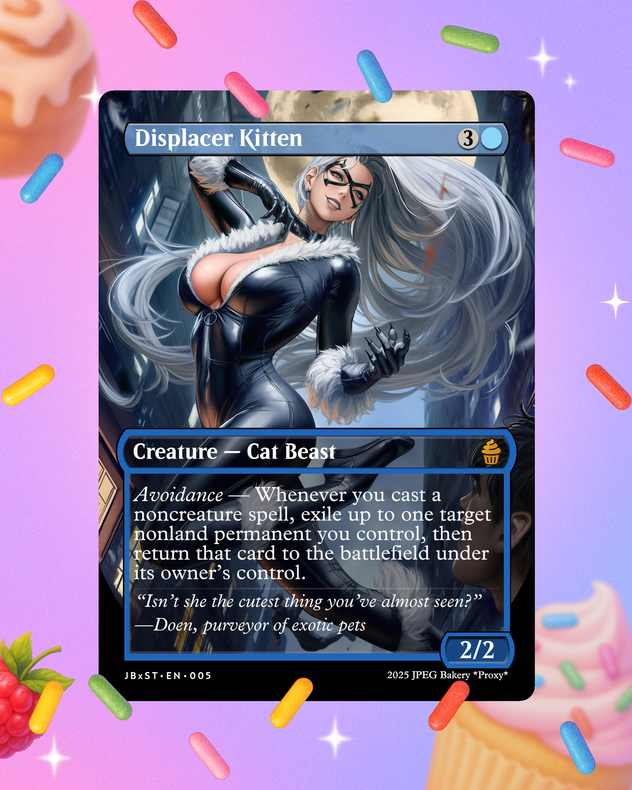 Displacer Kitten | Premium Proxy Art Card EDH