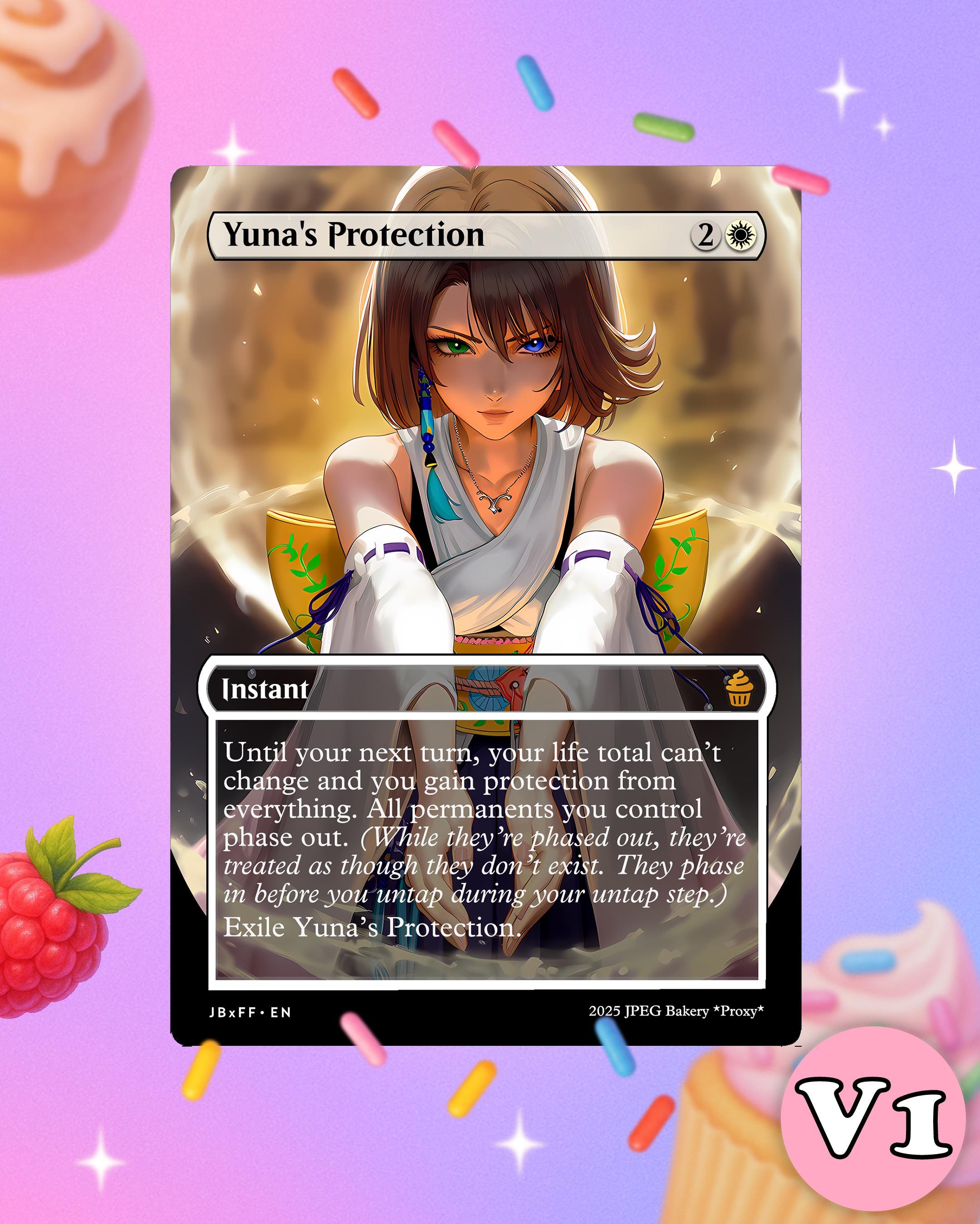 Teferi's Protection x Yuna | MTG x Final Fantasy Proxy Card