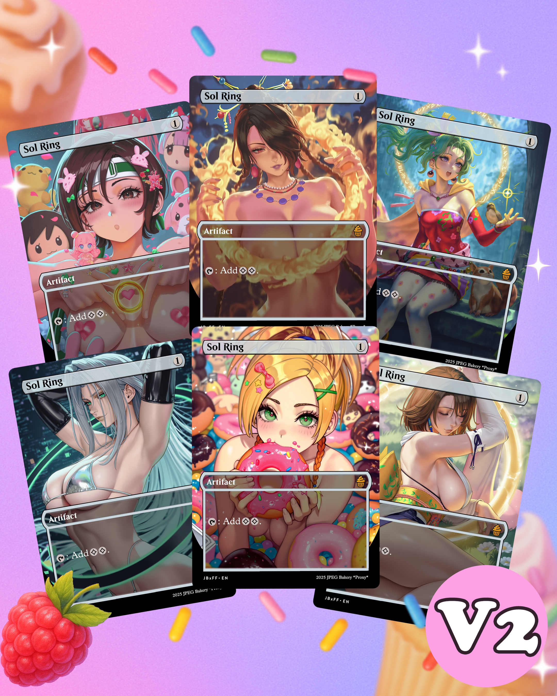 Final Fantasy Sol Ring Bundle | 6 Double-Sided Cards 🍑