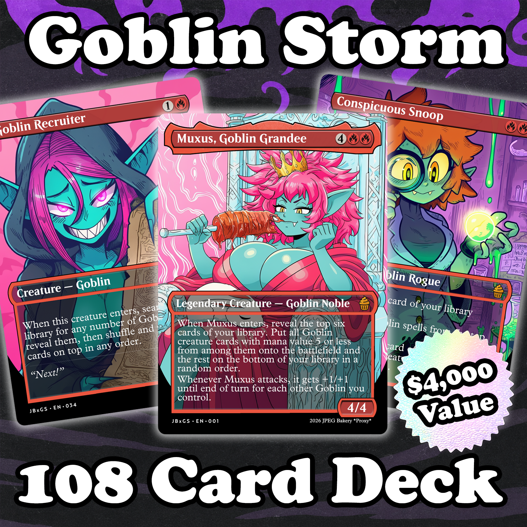 Goblin Storm Commander Deck! 108 Double-Sided Cards